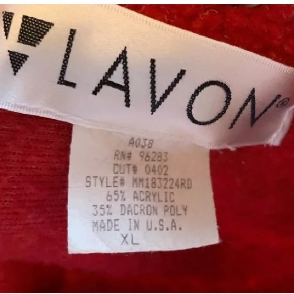 LAVON RED FUZZY CARDIGAN SIZE XL - Picture 5 of 6